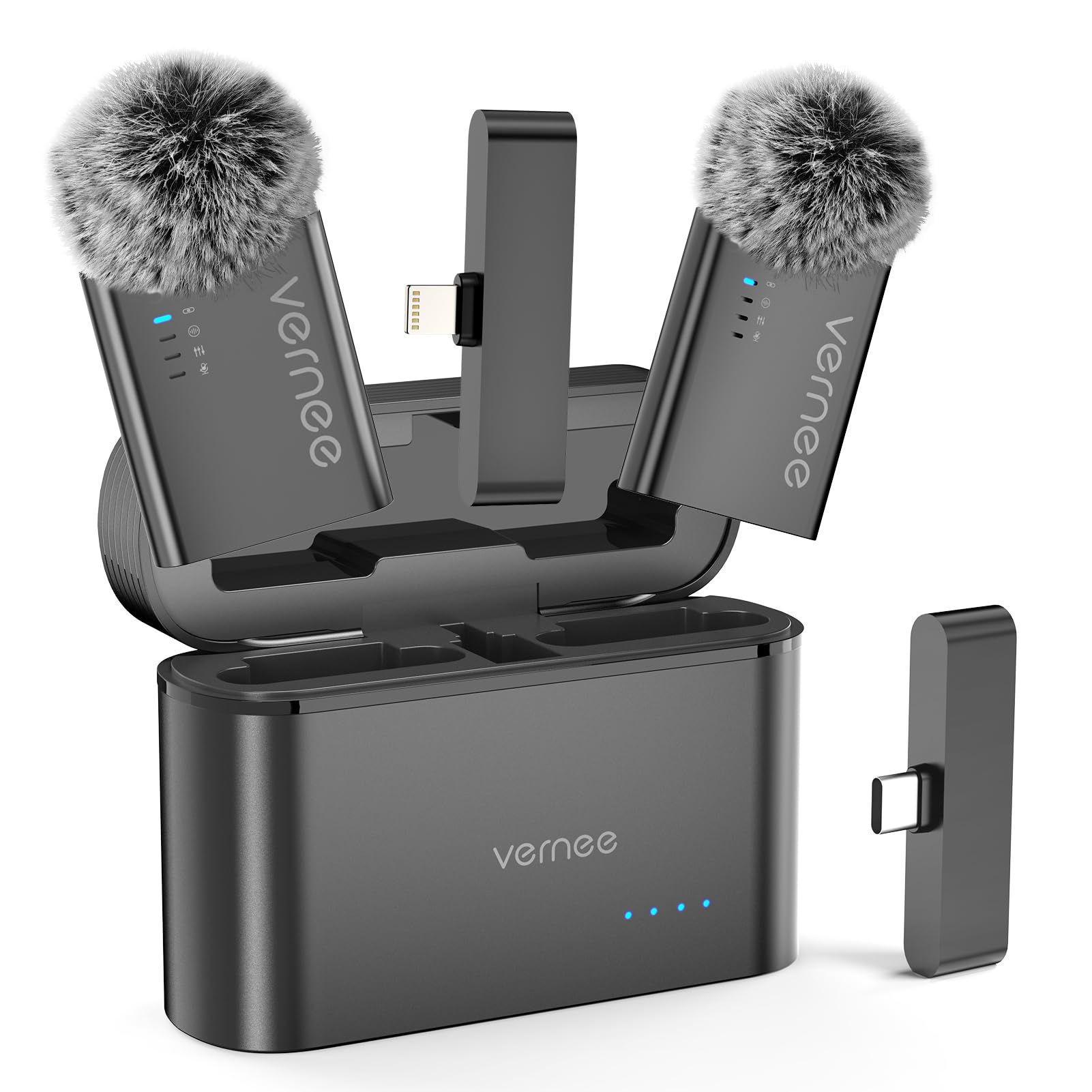 Amazon.com: vernee Wireless Lavalier Microphone for iPhone/Android